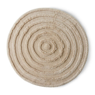 HKliving Round woolen rug cream (ø150cm)