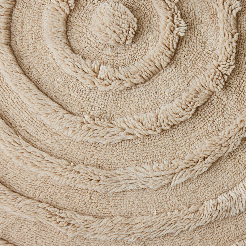 HKLIVING-collectie Round woolen rug cream (ø150cm)