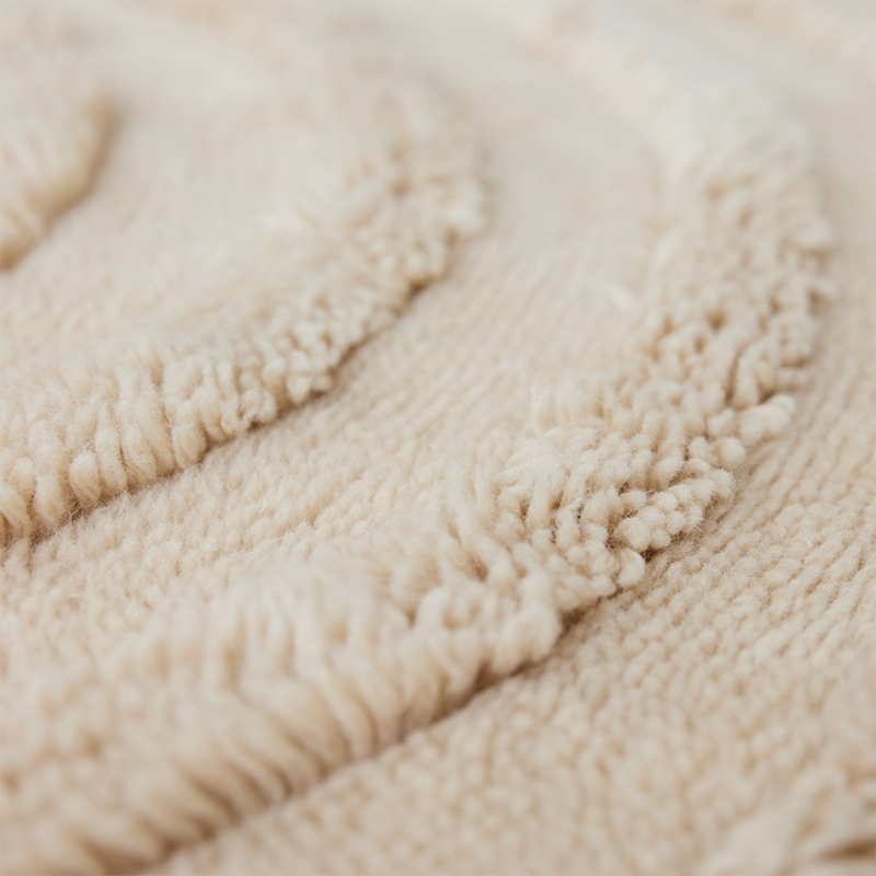 HKliving-collectie Round woolen rug cream (ø150cm)