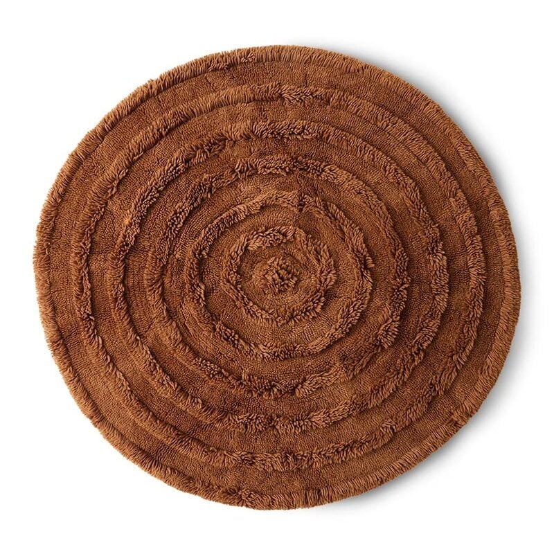 HKLIVING-collectie Round woolen rug mahogany (ø150cm)
