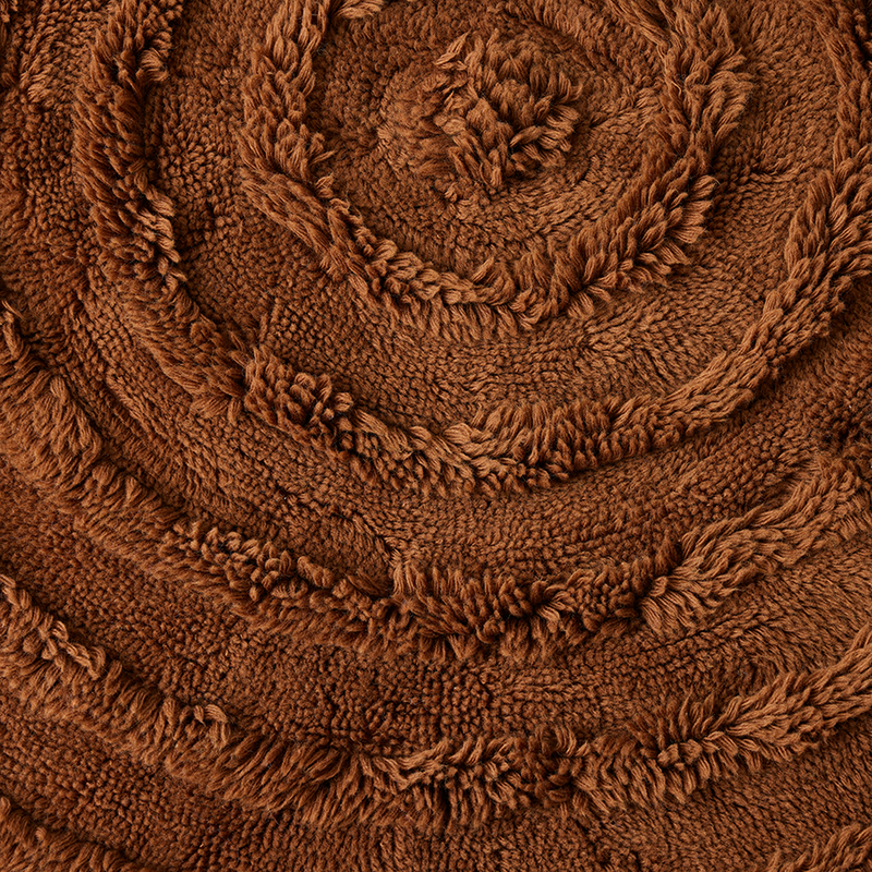 HKLIVING-collectie Round woolen rug mahogany (ø150cm)