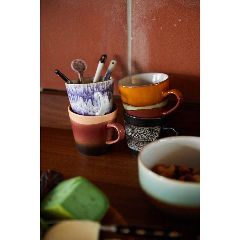 HKLIVING-collectie 70s ceramics: americano mugs, friction (set of 4)
