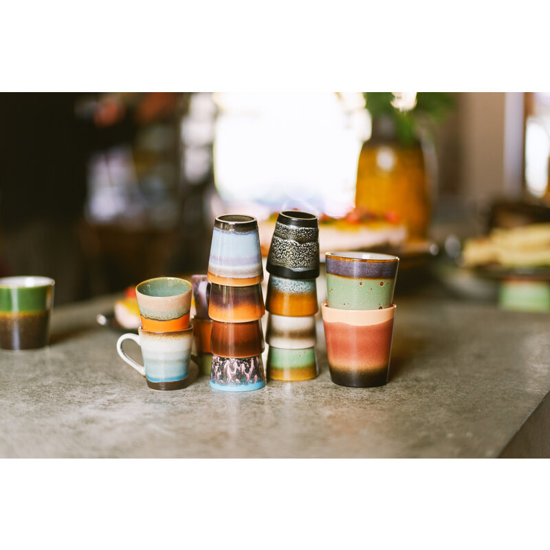 HKliving-collectie 70s ceramics: espresso mugs, retro (set of 4)