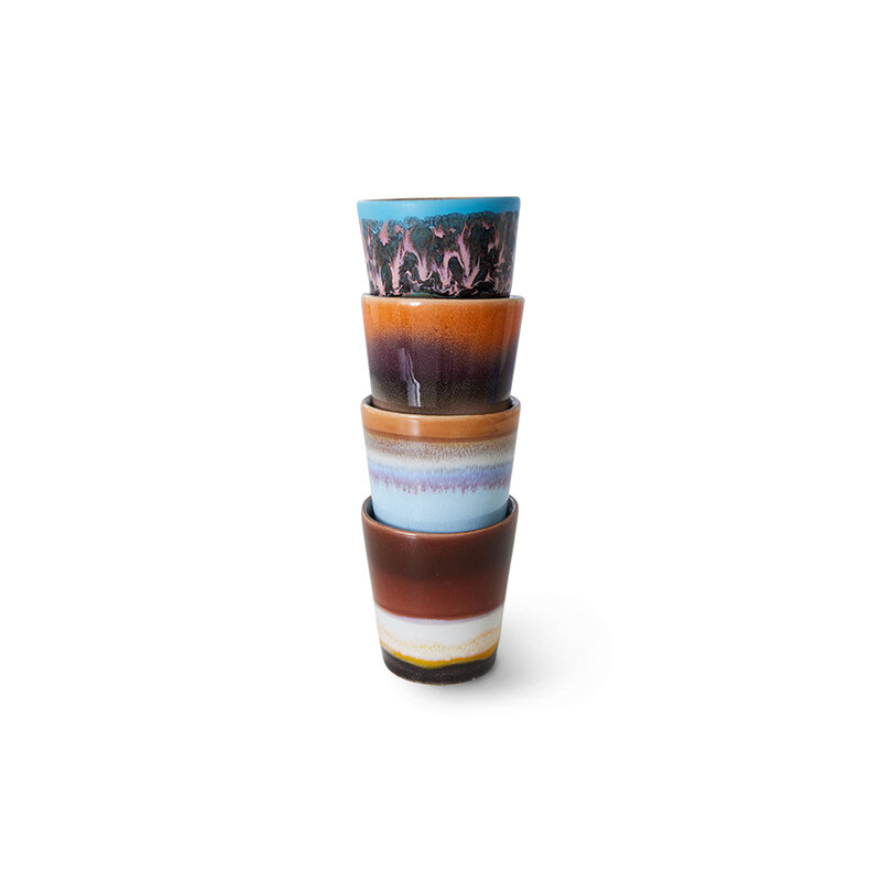 HKliving-collectie 70s ceramics: ristretto mugs, solar (set of 4)