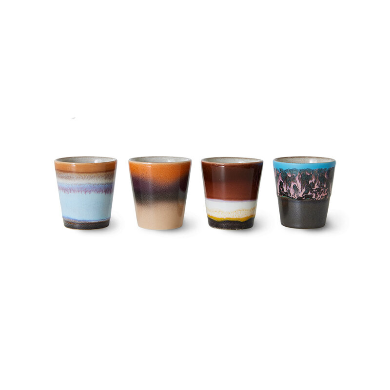 HKLIVING-collectie 70s ceramics: ristretto mugs, solar (set of 4)