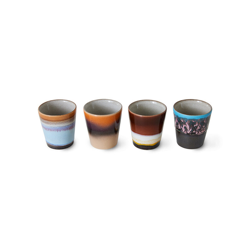 HKLIVING-collectie 70s ceramics: ristretto mugs, solar (set of 4)