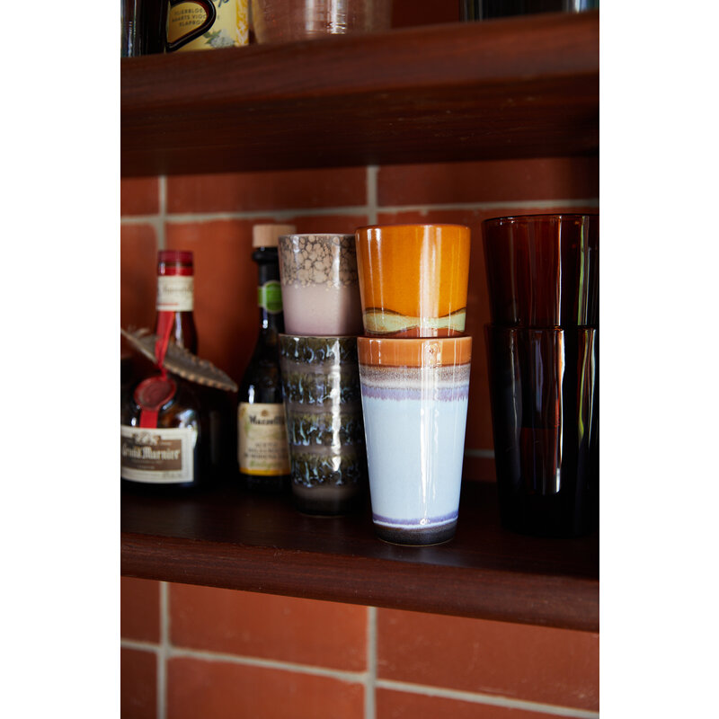HKliving-collectie 70s servies: latte mokken forest (set of 2)