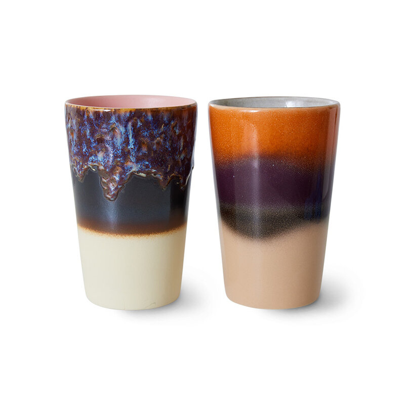 HKliving-collectie 70s servies: tea mokken dusk (set of 2)