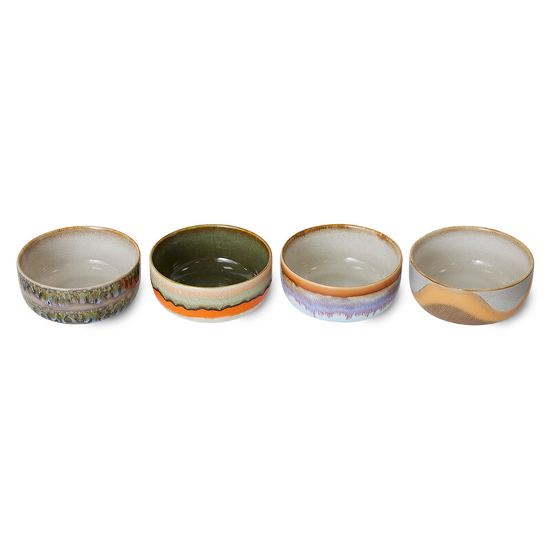 HKliving-collectie 70s ceramics: dessert bowls, reef (set of 4)
