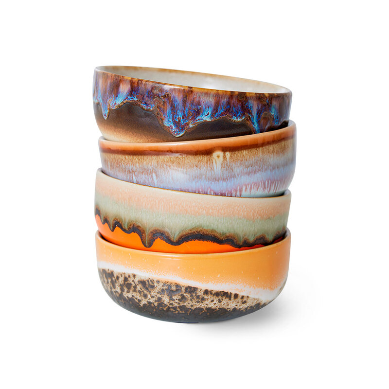 HKLIVING-collectie 70s ceramics: tapas bowls, crystal (set of 4)