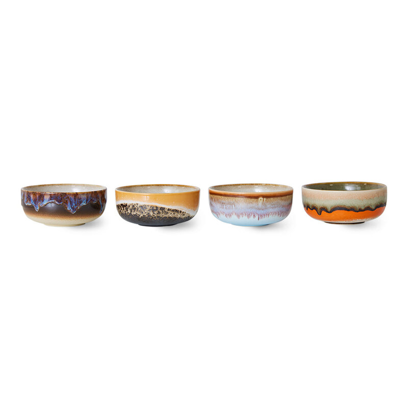 HKLIVING-collectie 70s ceramics: tapas bowls, crystal (set of 4)