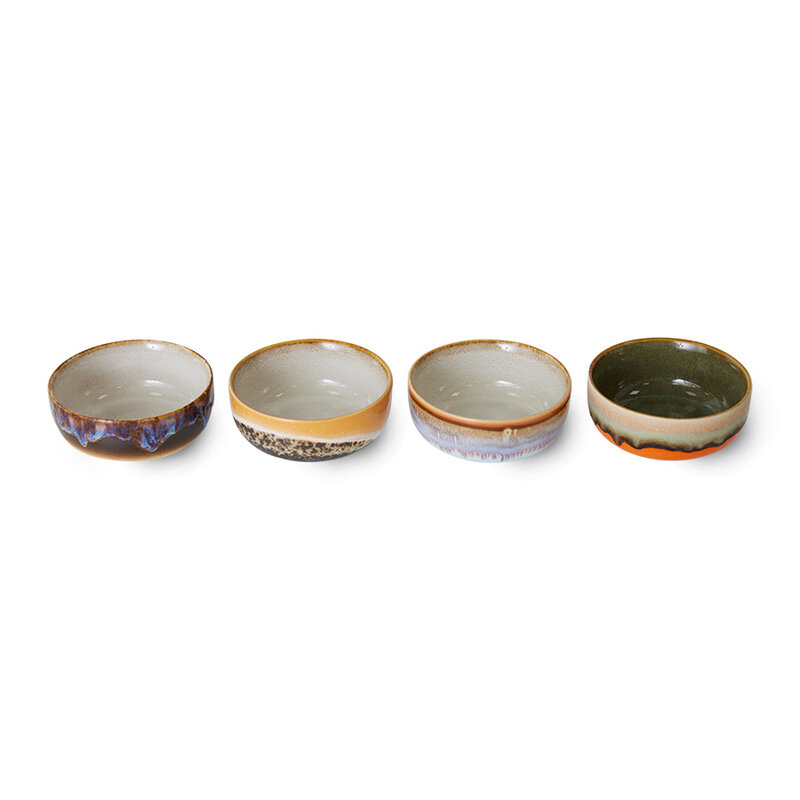 HKLIVING-collectie 70s servies: tapas schalen crystal (set of 4)
