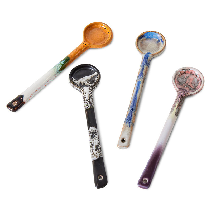 HKLIVING-collectie 70s ceramics: spoons M, force (set of 4)