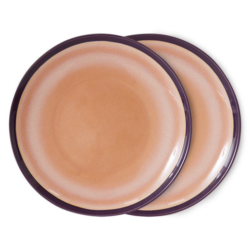 HKLIVING-collectie 70s ceramics: dinner plates, bedrock (set of 2)