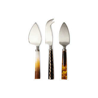 HKliving Cheese knives havana (set of 3)