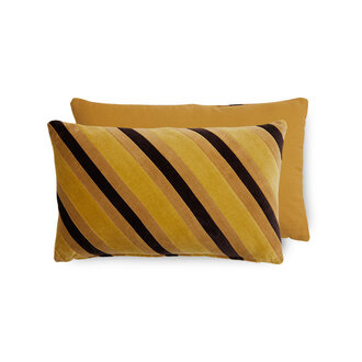 HKLIVING Gestreept fluwelen kussen Honey(50x30cm)