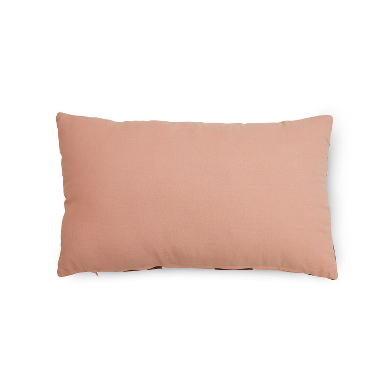 HKLIVING-collectie Gestreept fluwelen kussen Rose (60x35cm)