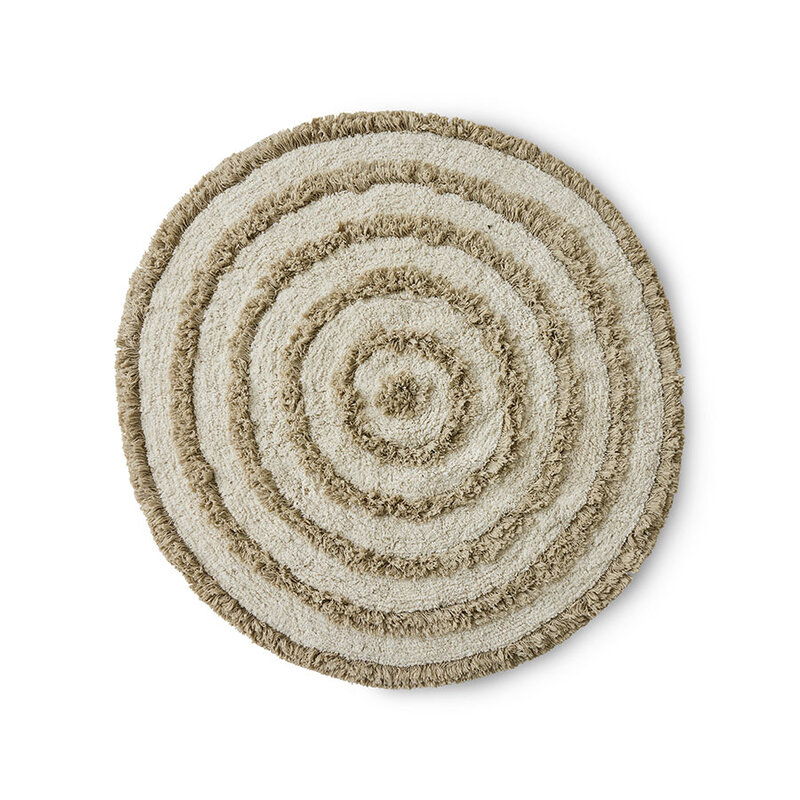 HKLIVING-collectie Round bath mat cream (ø120cm)