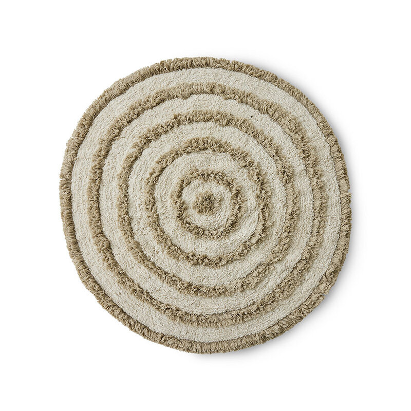 HKliving-collectie Round bath mat cream (ø120cm)