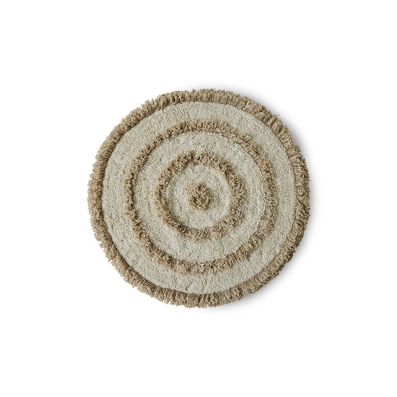 HKLIVING-collectie Round bath mat cream (ø80cm)