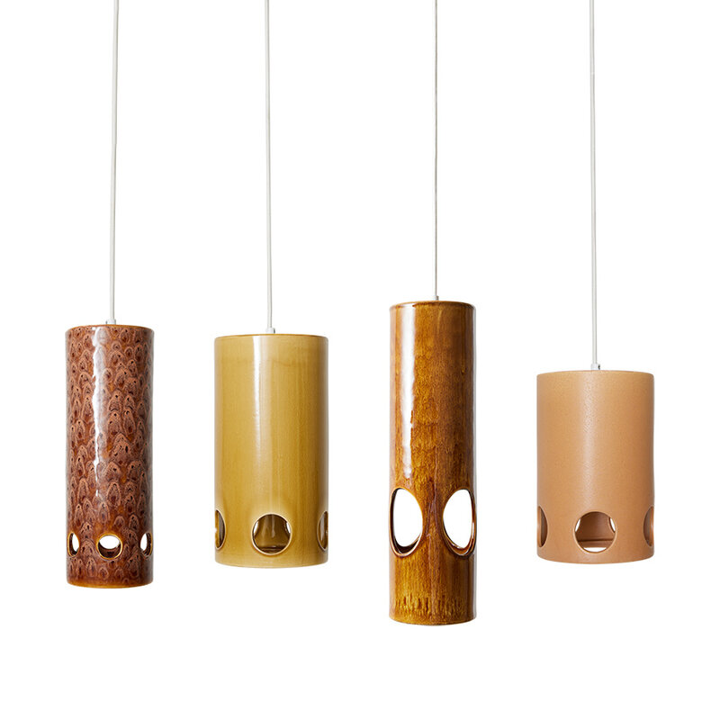 HKliving-collectie Keramieken hanglamp Mosterd