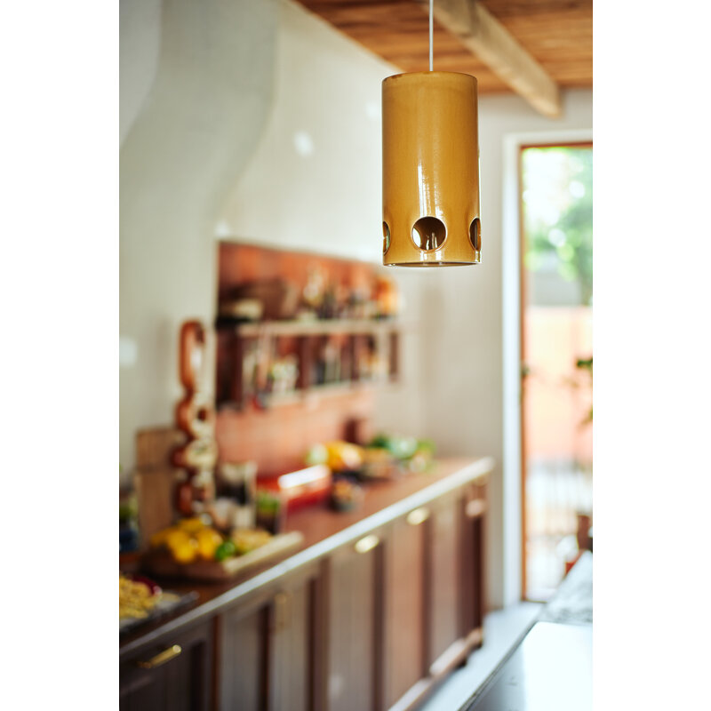 HKLIVING-collectie Ceramic pendant lamp Mustard