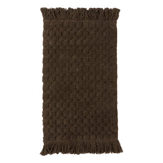 Nordal LUNA bath rug w/fringes dark brown