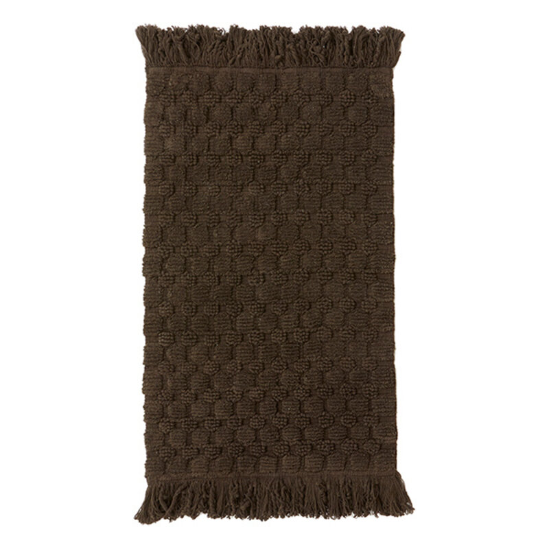 Nordal-collectie LUNA bath rug w/fringes dark brown