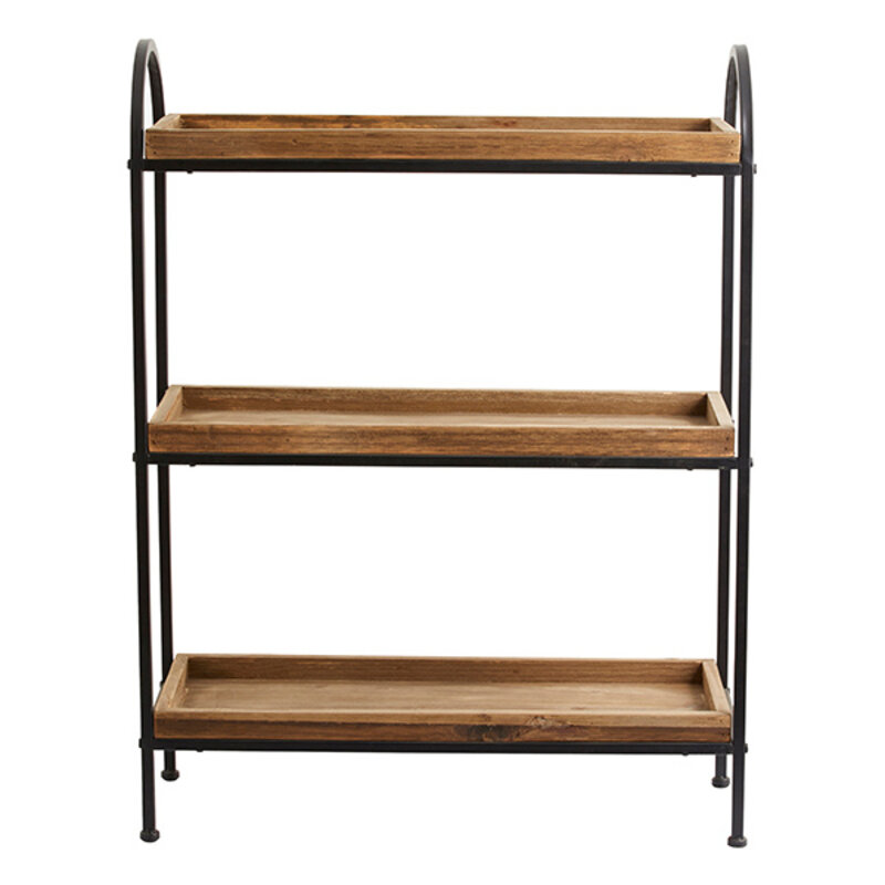 Nordal-collectie PATNA ijzeren rek zwart/hout