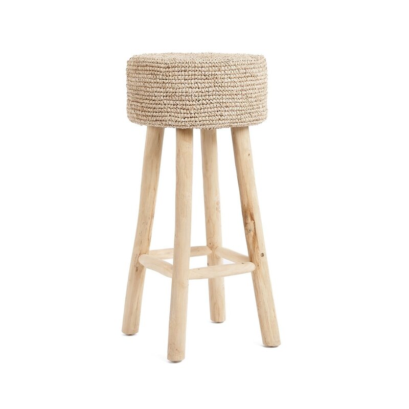 Bazar Bizar-collectie Raffia Barstoel