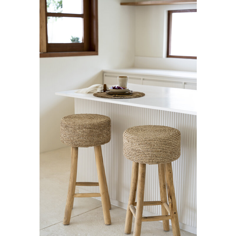 Bazar Bizar-collectie Raffia Barstoel