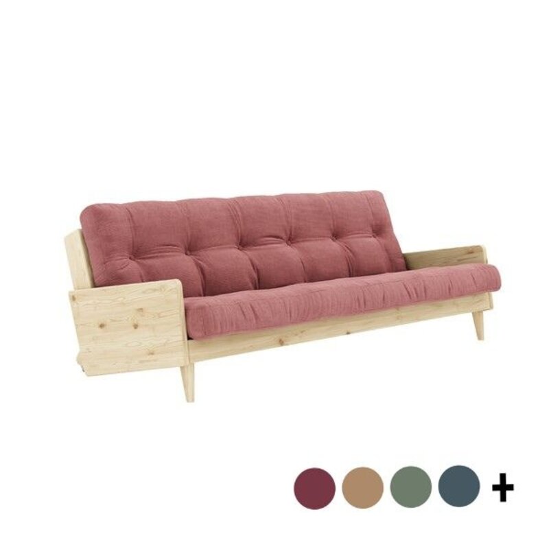 Karup Design-collectie INDIE CLEAR LACQUERED W. 5-LAYER MIXED MATTRESS FUDGE BROWN