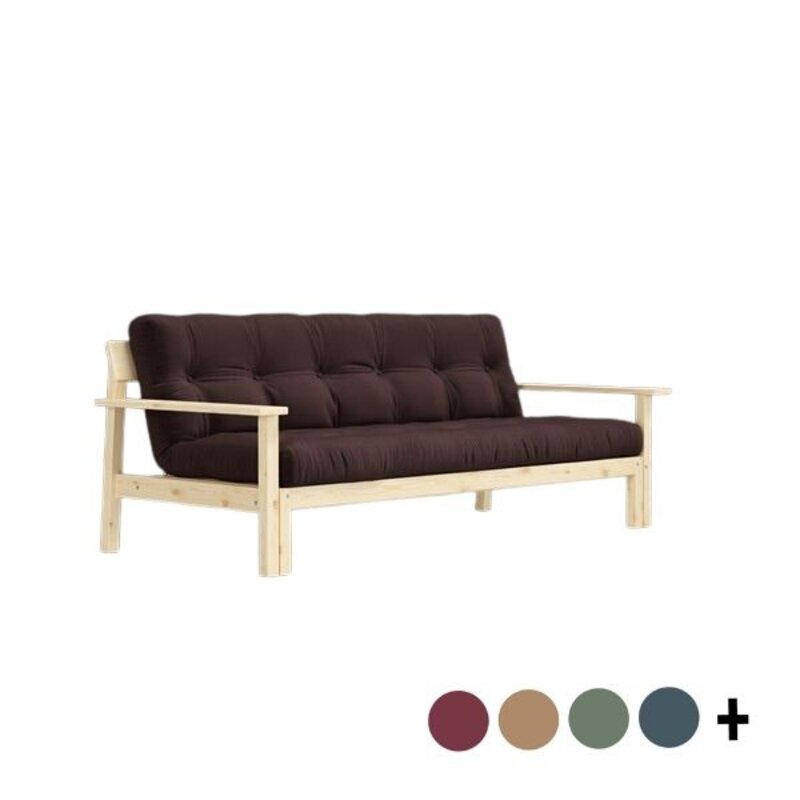 Karup Design-collectie UNWIND CLEAR LACQUERED W. 5-LAYER MIXED MATTRESS FUDGE BROWN