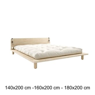 Karup PEEK BED CLEAR LACQUERED 140 X 200 W. 2 BED LAMPS