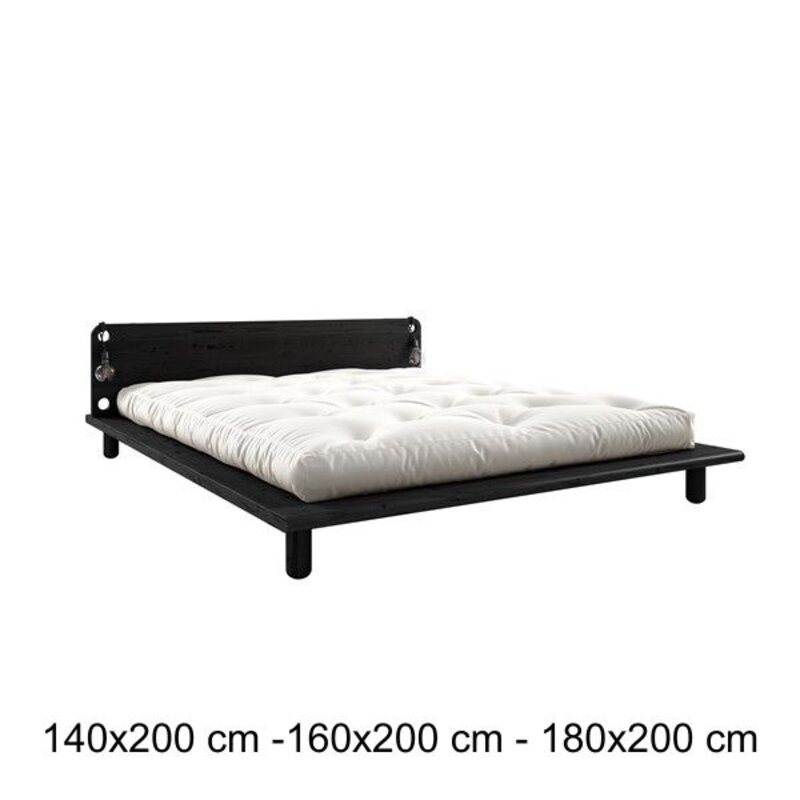 Karup-collectie Bed PEEK zwart met 2 bedlampen