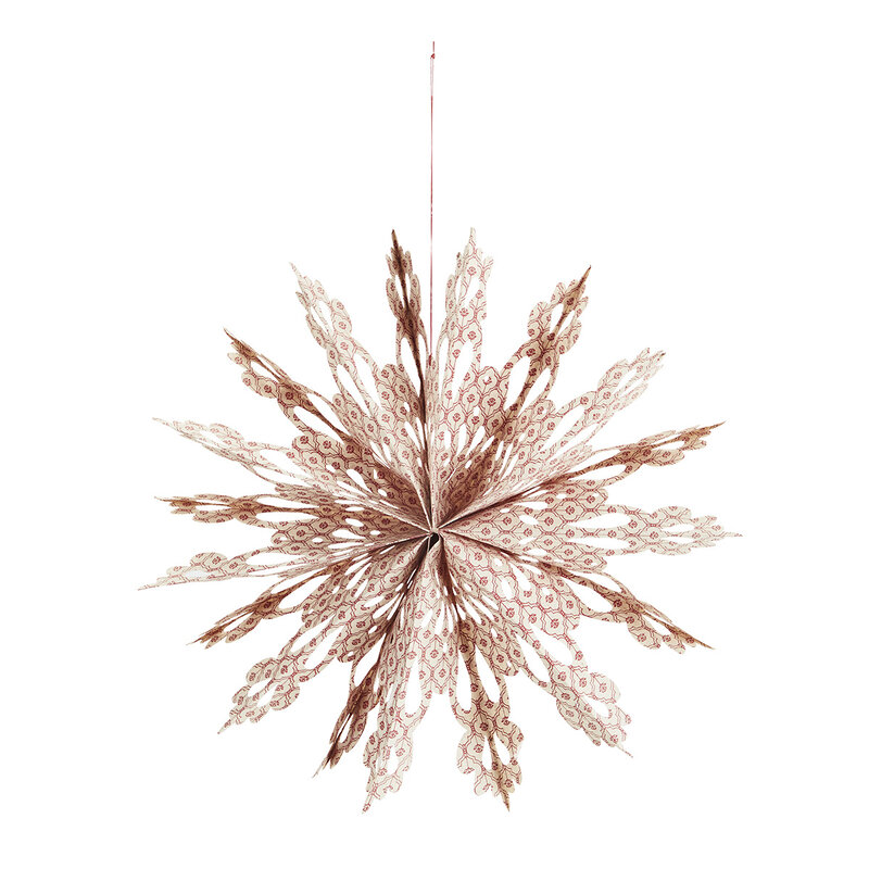 Madam Stoltz-collectie  Hanging paper star  red-offwhite