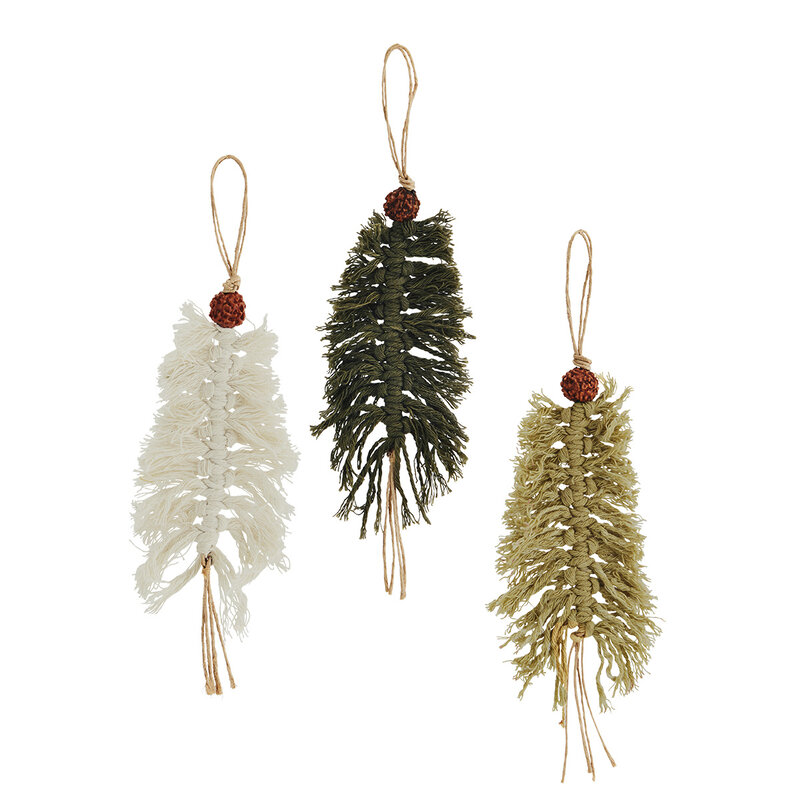Madam Stoltz-collectie Handmade cotton thread trees  (set of 3)