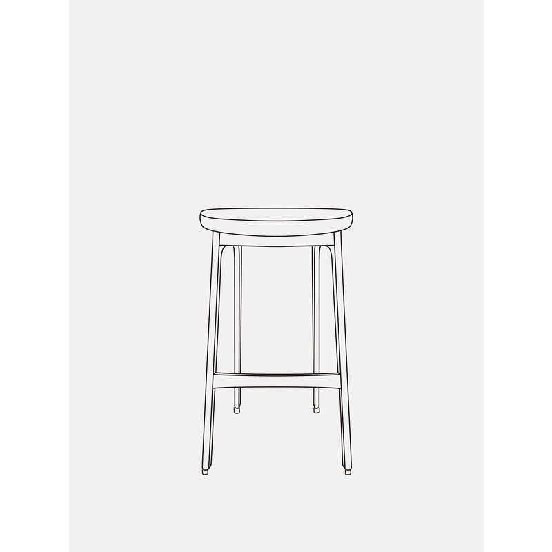 366 Concept 200-190 Barkruk Basic M/75 Wol Mosterd Donker Hout