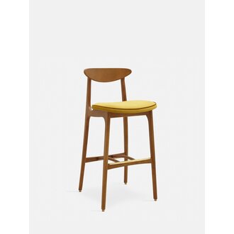 366 Concept 200-190 Barkruk M/75 Mix Shine Velvet Mosterd Donker Hout