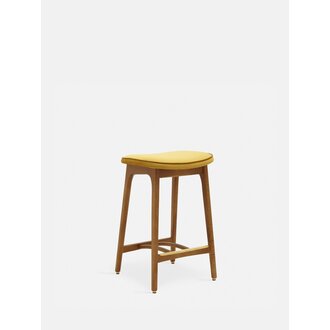 366 Concept 200-190 Barkruk Basic S/65 Shine Velvet Mosterd Donker Hout