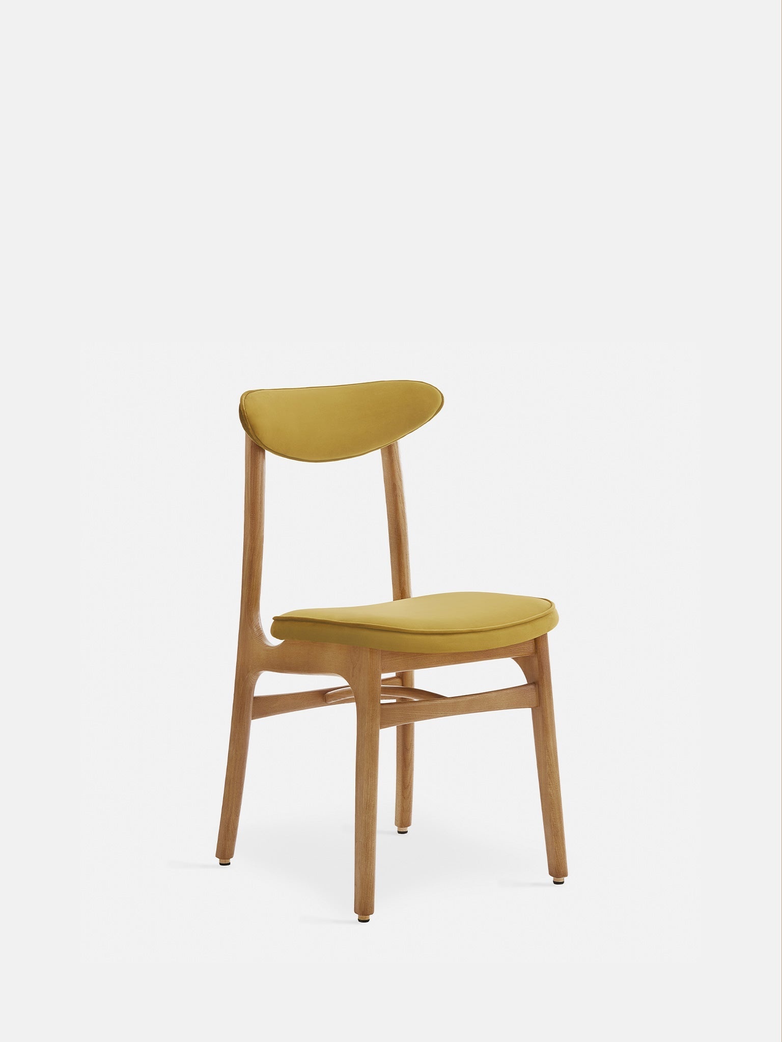 366 Concept 200-190 Stoel Shine Velvet Mosterd Natuurlijk Hout