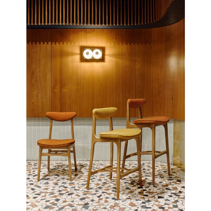366 Concept 200-190 Stoel Shine Velvet Mosterd Natuurlijk Hout