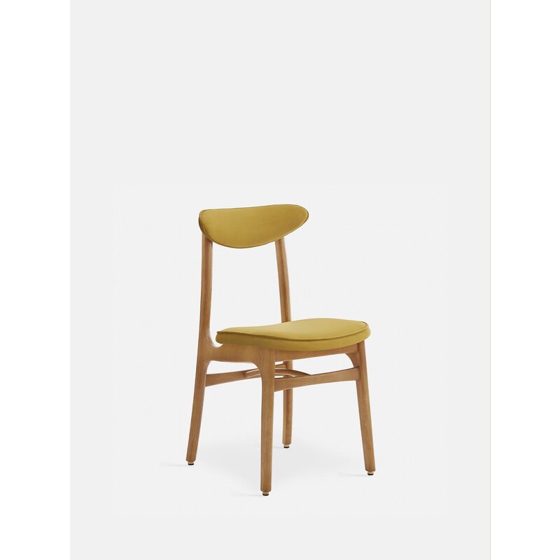 366 Concept 200-190 Stoel Shine Velvet Mosterd Natuurlijk Hout