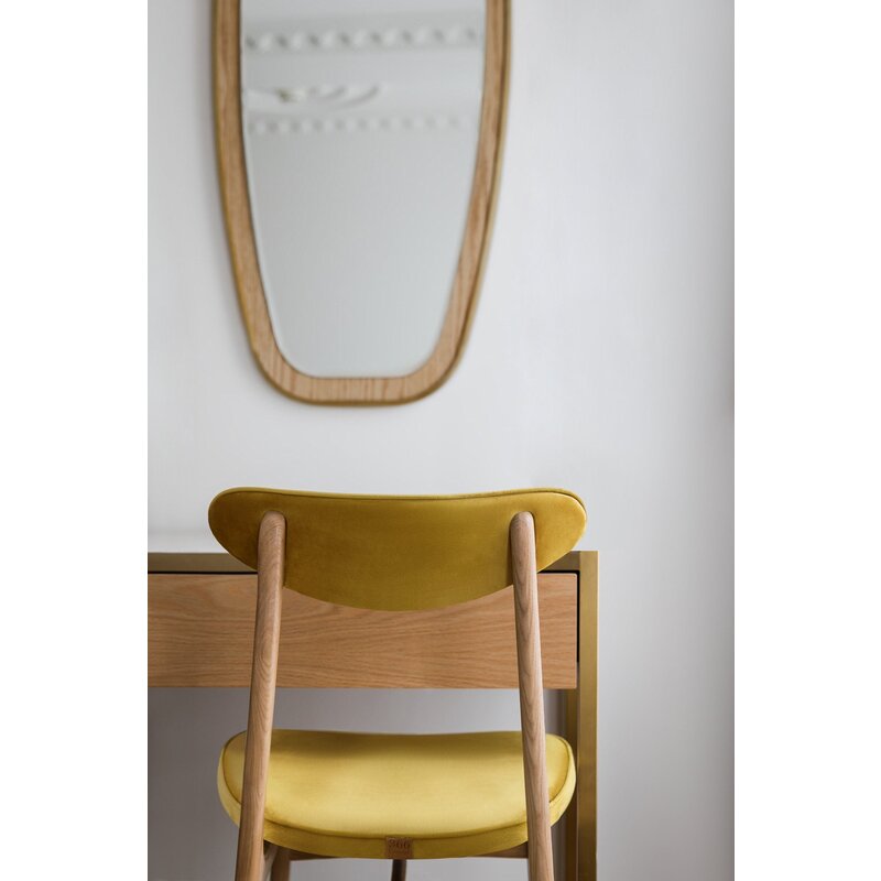 366 Concept 200-190 Stoel Shine Velvet Mosterd Natuurlijk Hout