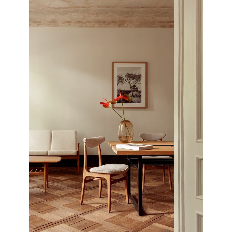 366 Concept 200-190 Stoel Shine Velvet Mosterd Natuurlijk Hout