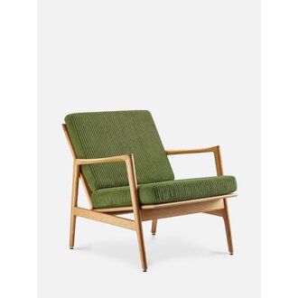 366 Concept STEFAN Loungestoel cord grasgroen Natuurlijk Hout