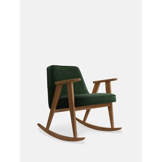 366 Concept 366 Schommelstoel Fluweel Flesgroen Donker Hout