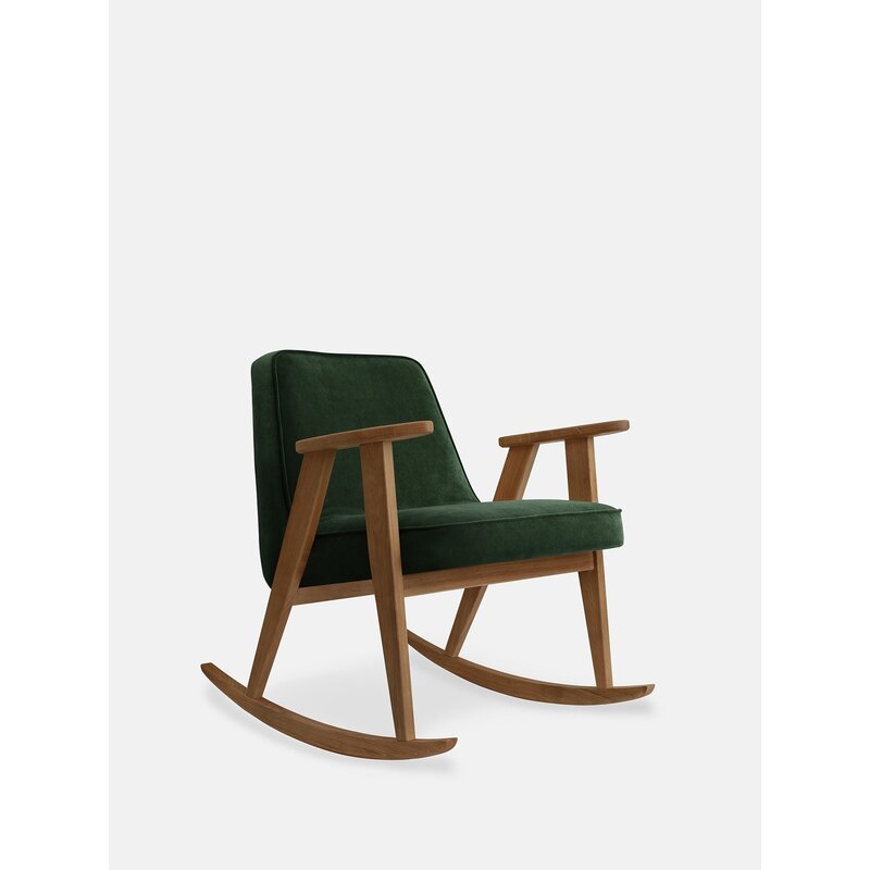 366 Concept 366 Schommelstoel Fluweel Flesgroen Donker Hout