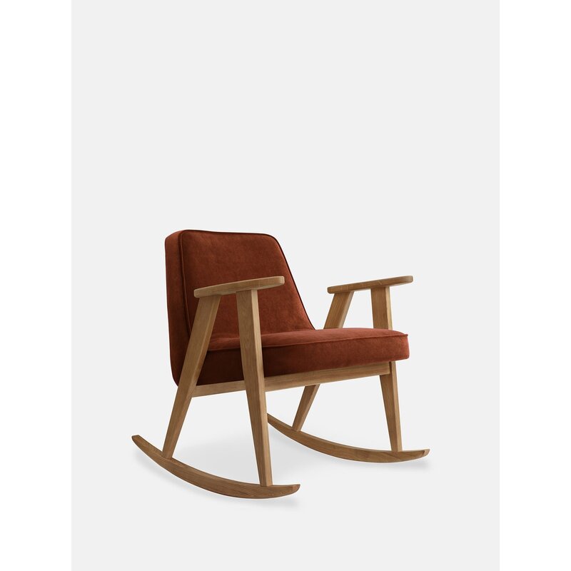 366 Concept 366 Schommelstoel Fluweel Flesgroen Donker Hout