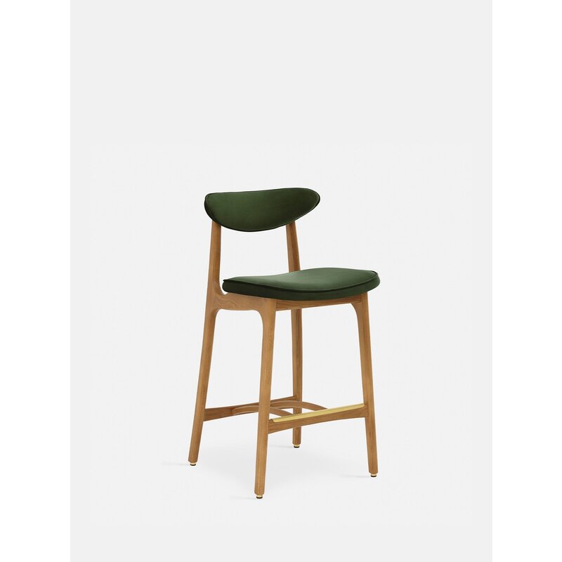 366 Concept 200-190 Barkruk M/75 Fluweel turtle green Natuurlijk Hout